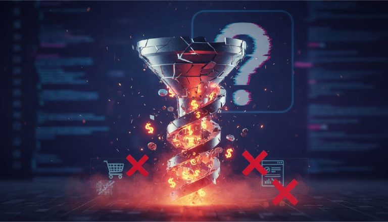 An image of a fiery screw and red X's over a shopping cart and webpage icon.