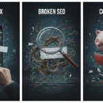 An image portraying Broke UX, Broken SEO, and Conversions
