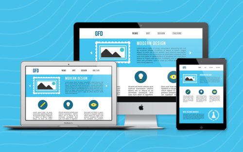 Image of a webpage on various devices