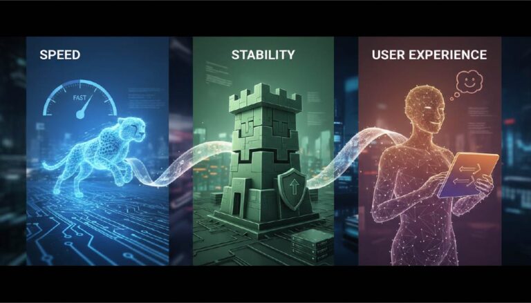 An image portraying performance, stability and user experience.