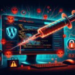 An image showing and infected substance being injected in to WordPress code