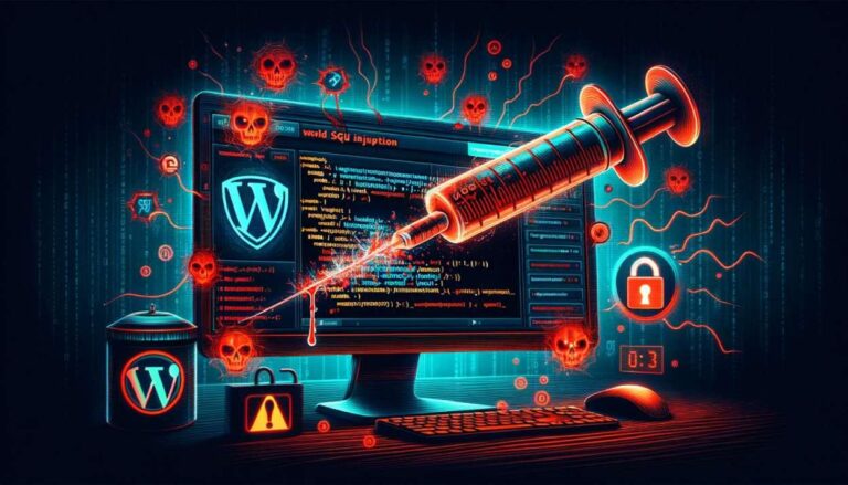 An image showing and infected substance being injected in to WordPress code